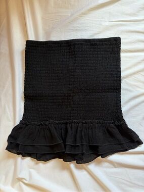 Black Ruffled Smocked tube top or mini skirt - Women's